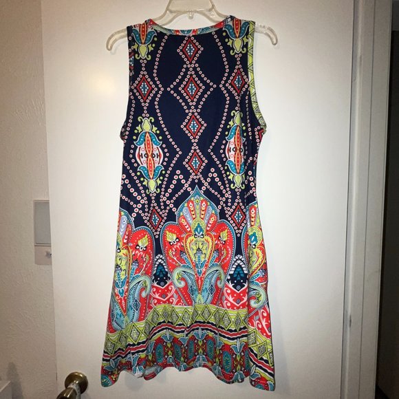 Colorful Patterned Summer Sleeveless Tank Dress ~ With Pockets! - Picture 3 of 6